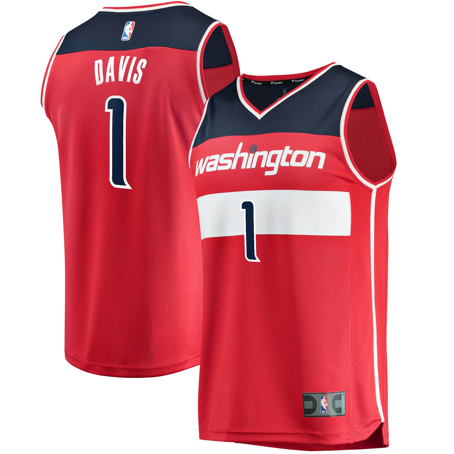 Johnny Davis Washington Wizards Fanatics Branded Youth 2022 NBA Draft First Round Pick Fast Break Replica Jersey - Icon Edition - Red