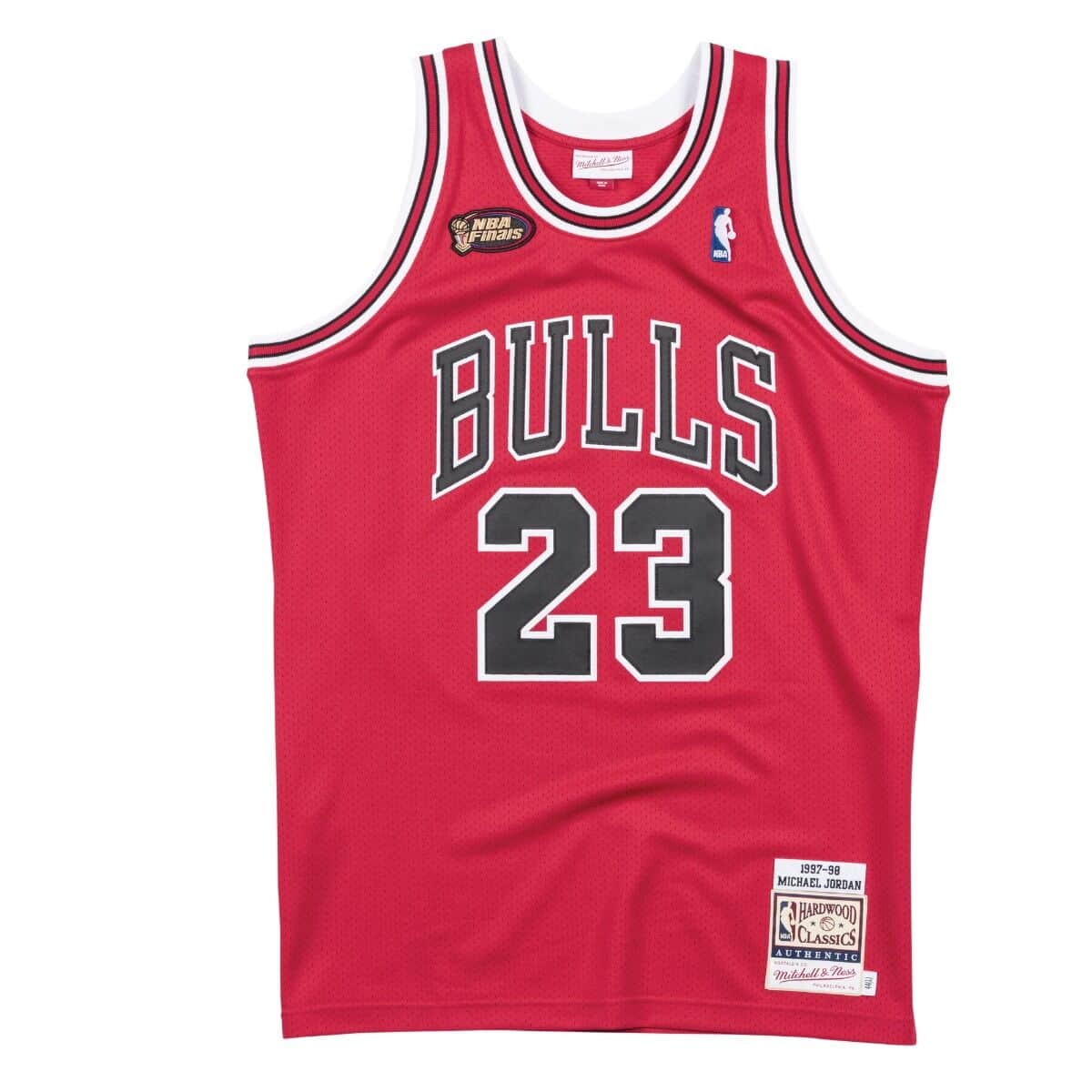 Authentic Michael Jordans Chicago Bulls Road Finals 1997-98 Jersey