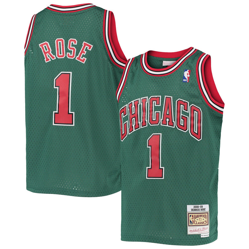 Youth Chicago Bulls Derrick Rose Mitchell & Ness Dark Green Hardwood Classics Swingman Jersey