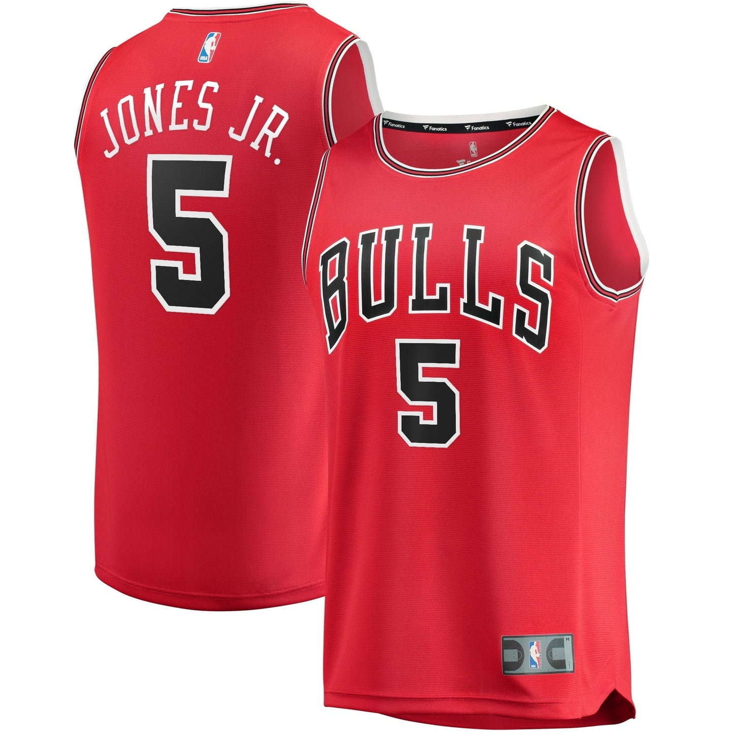 Men's Fanatics Branded Derrick Jones Jr. Red Chicago Bulls 2021/22 Fast Break Replica Jersey - Icon Edition