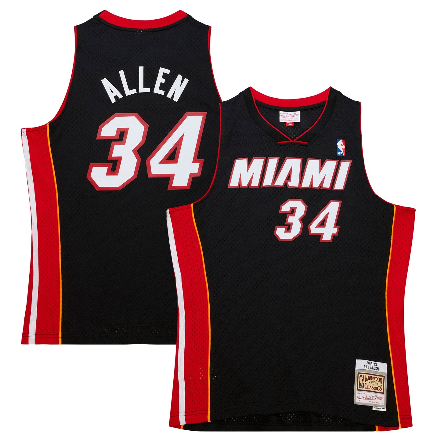 Ray Allen Miami Heat Mitchell & Ness Hardwood Classics Swingman Jersey - Black