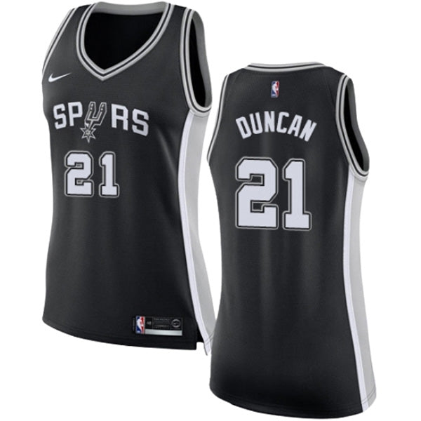 Women's San Antonio Spurs Tim Duncan Icon Edition Jersey - Black