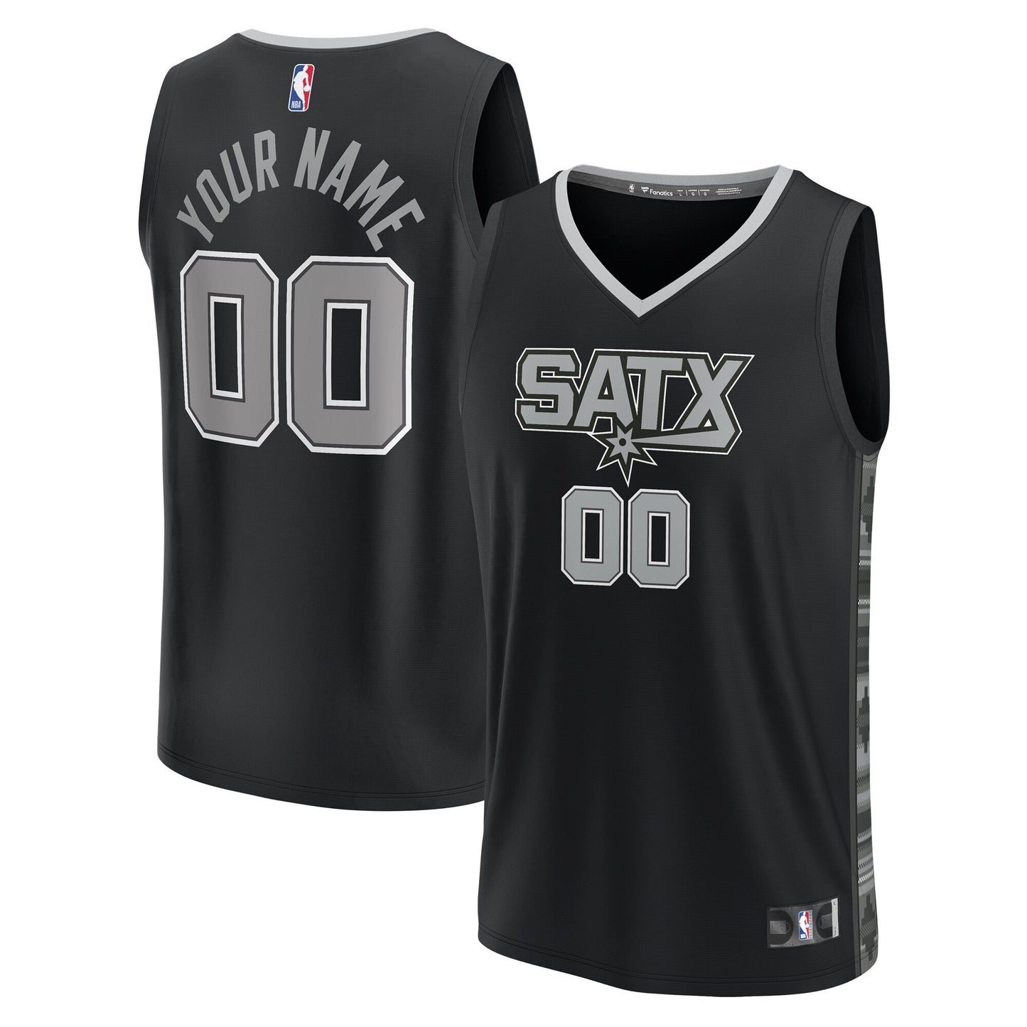San Antonio Spurs Fanatics Branded Youth Fast Break Replica Custom Jersey - Statement Edition - Black