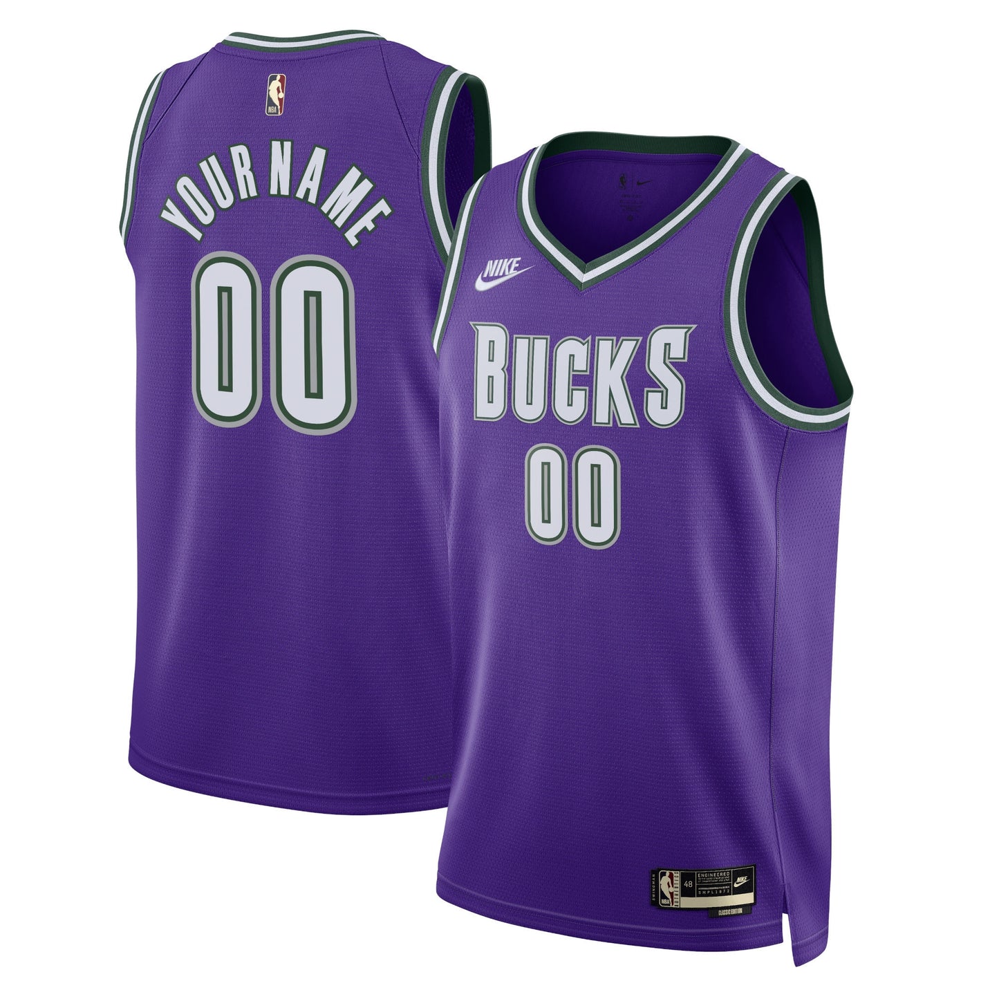 Milwaukee Bucks Nike Unisex 2022/23 Custom Swingman Jersey - Classic Edition - Purple