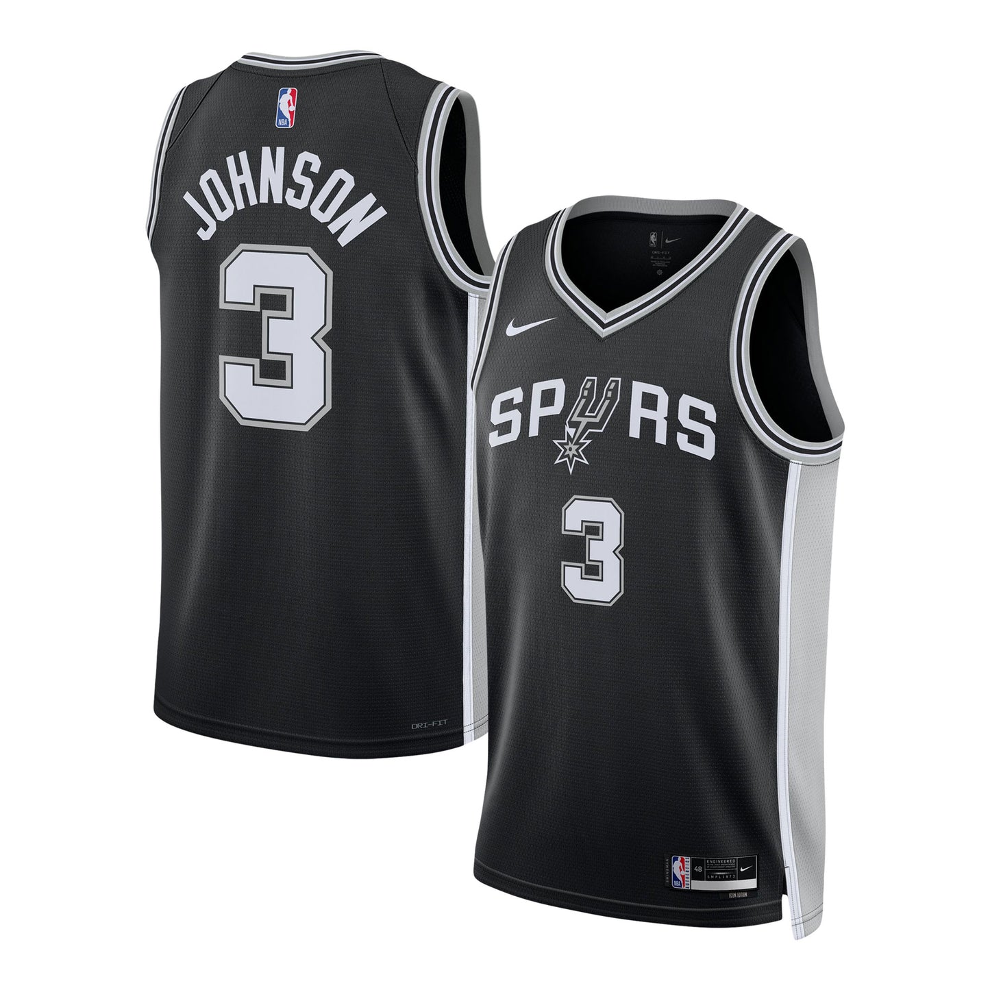 Keldon Johnson San Antonio Spurs Nike Unisex Swingman Jersey - Association Edition - Black