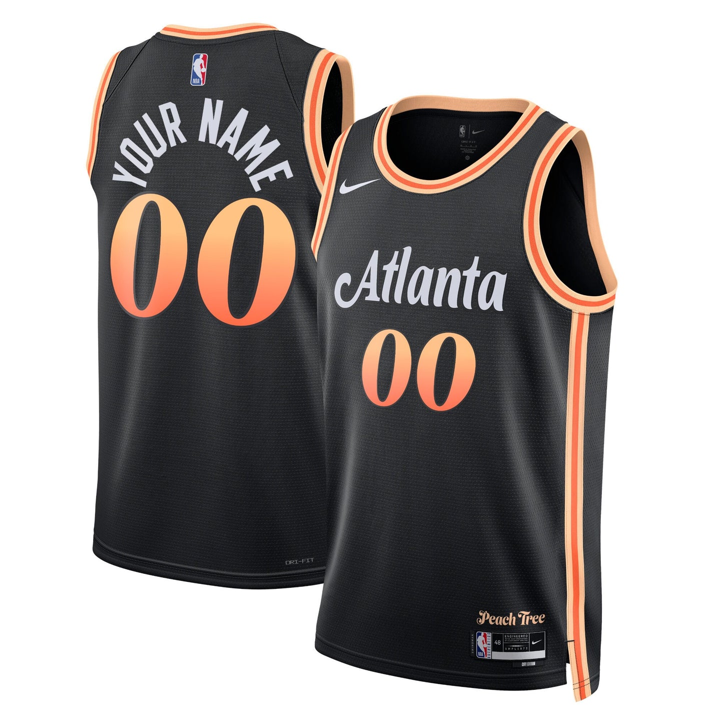 Atlanta Hawks Nike Unisex 2022/23 Swingman Custom Jersey - City Edition - Black