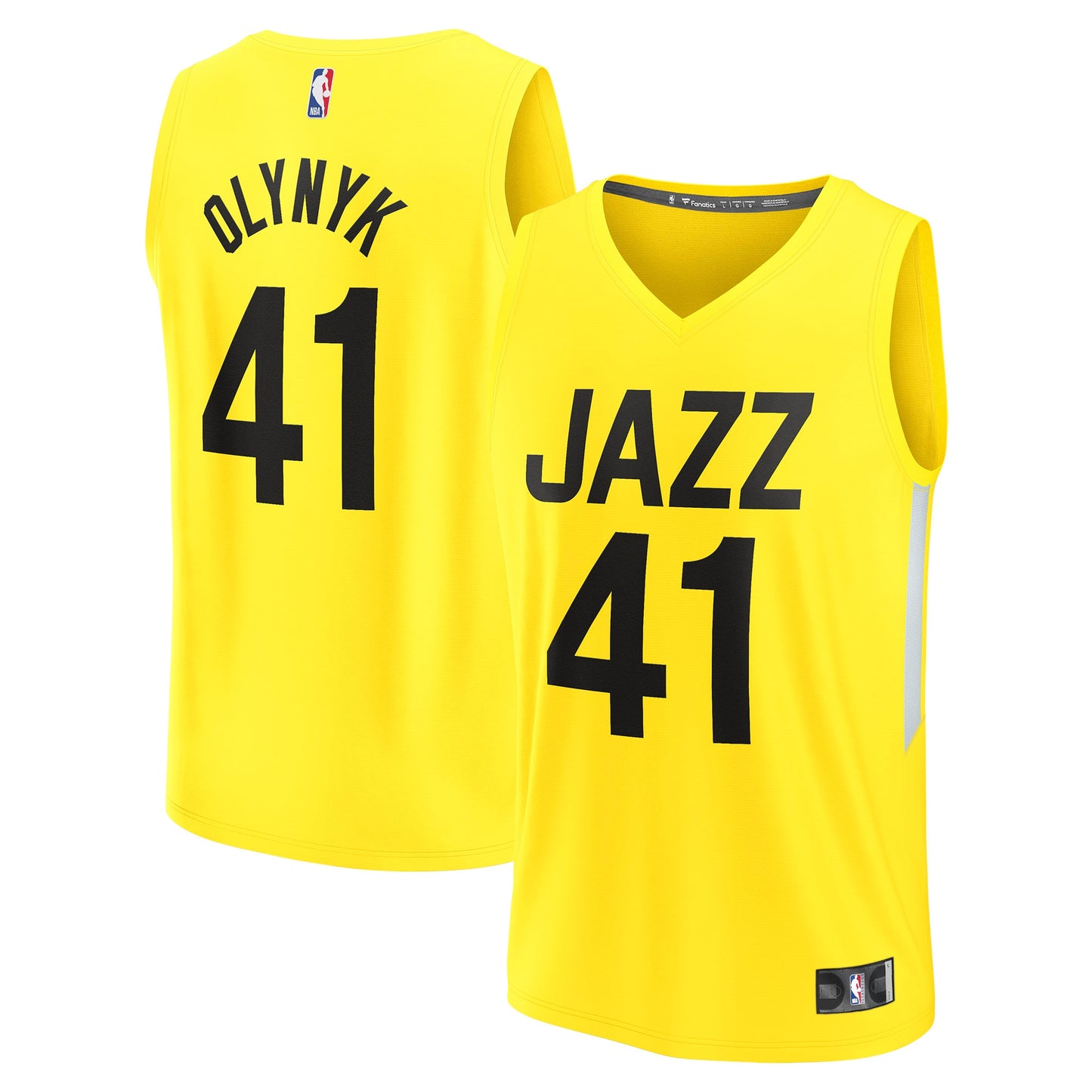 Kelly Olynyk Utah Jazz Fanatics Branded 2022/23 Fast Break Replica Player Jersey - Icon Edition - Yellow