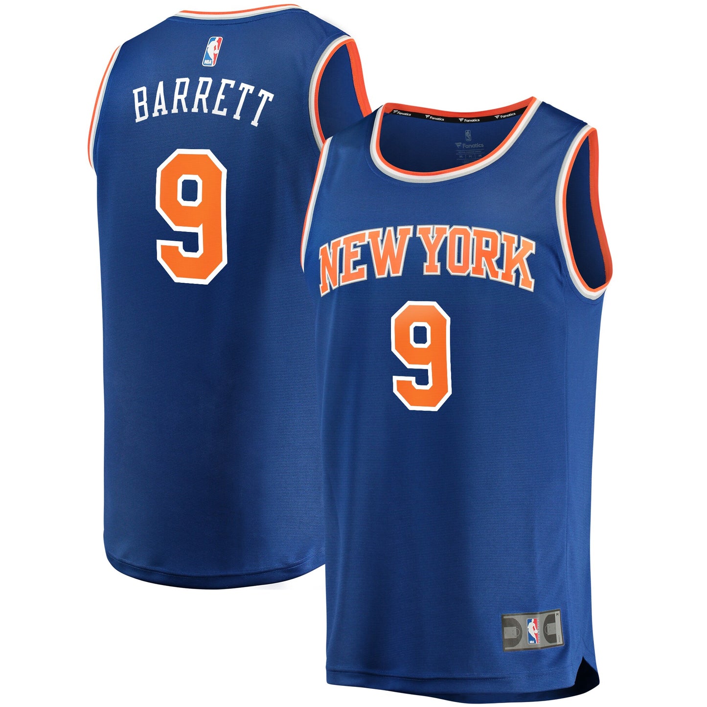 RJ Barrett New York Knicks Fanatics Branded Youth Replica Fast Break Jersey Blue - Icon Edition