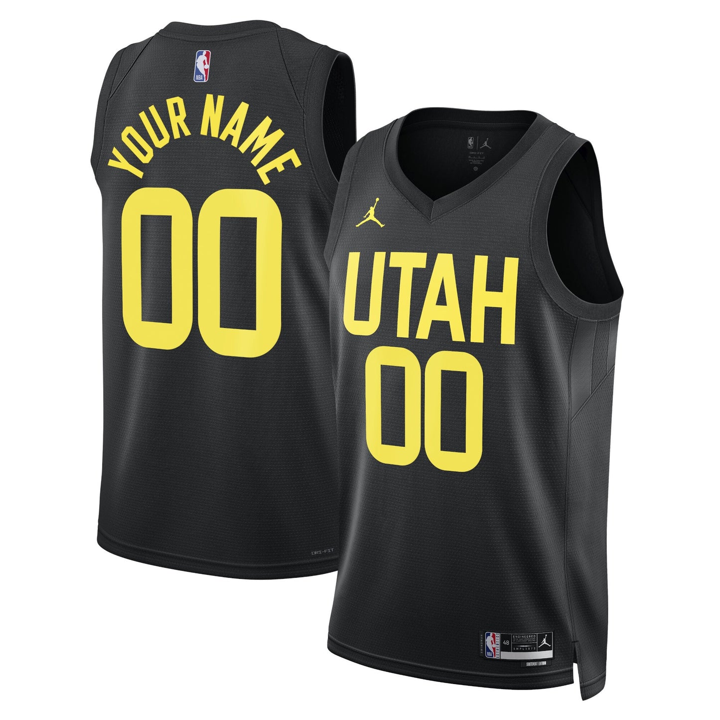 Utah Jazz Jordans Brand Unisex 2022/23 Swingman Custom Jersey - Statement Edition - Black