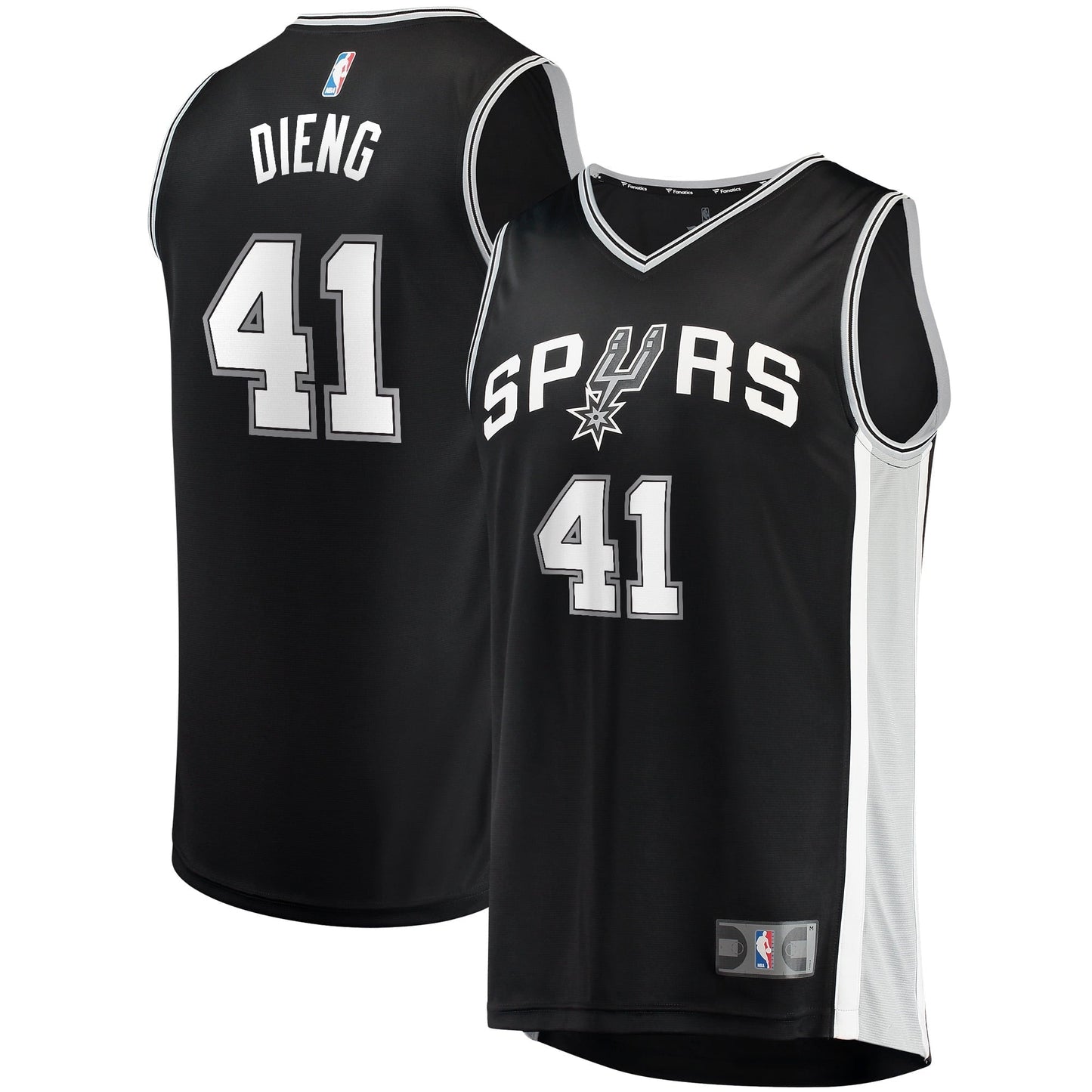 Men's Fanatics Branded Gorgui Dieng Black San Antonio Spurs Fast Break Player Jersey - Icon Edition