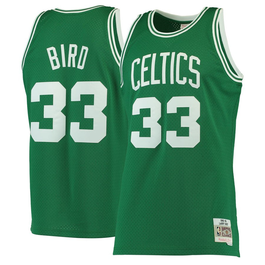 Youth Boston Celtics Larry Bird Mitchell & Ness Kelly Green 1985-86 Hardwood Classics Swingman Jersey