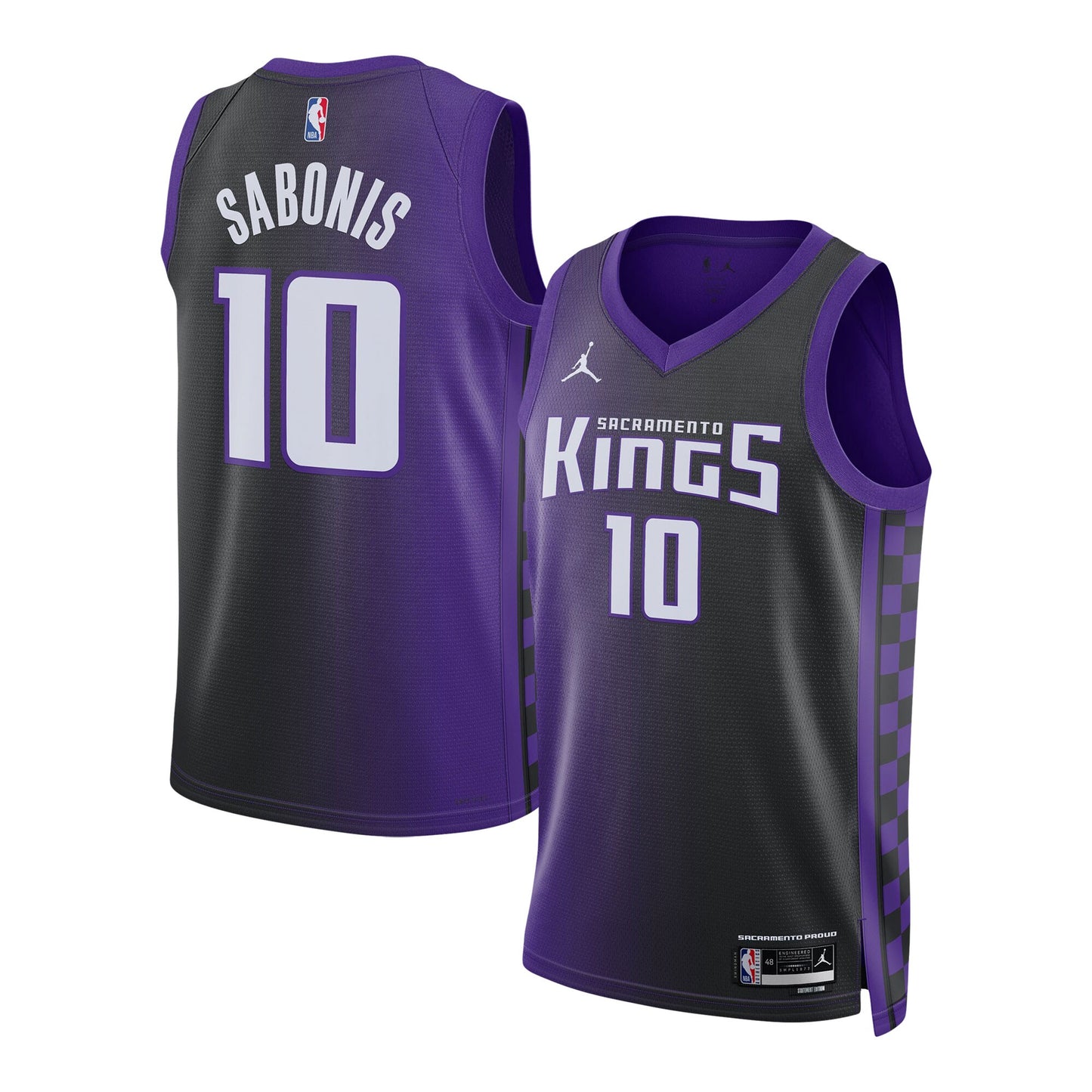Domantas Sabonis Sacramento Kings Jordans Brand Unisex Swingman Jersey - Statement Edition - Purple