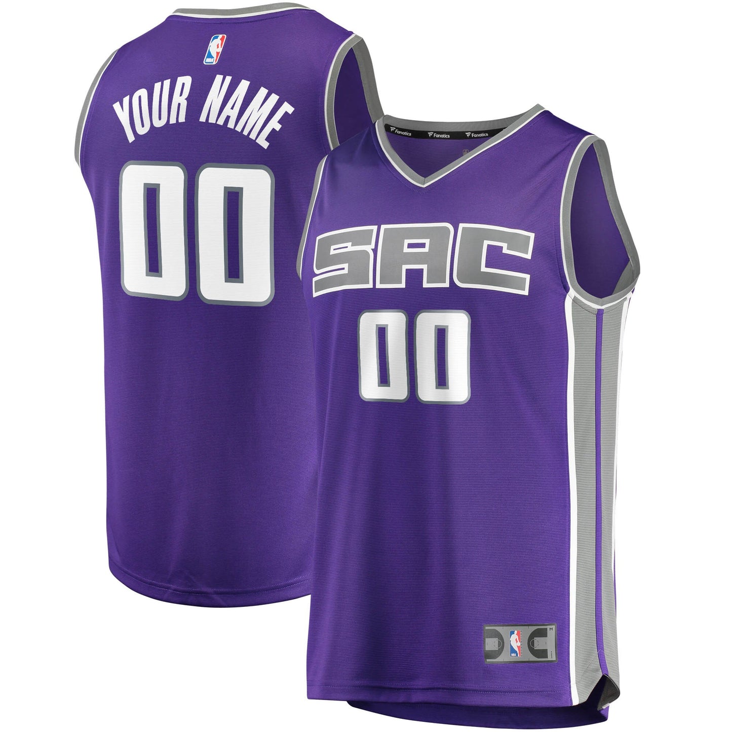 Sacramento Kings Fanatics Branded Youth Fast Break Custom Replica Jersey Purple - Icon Edition