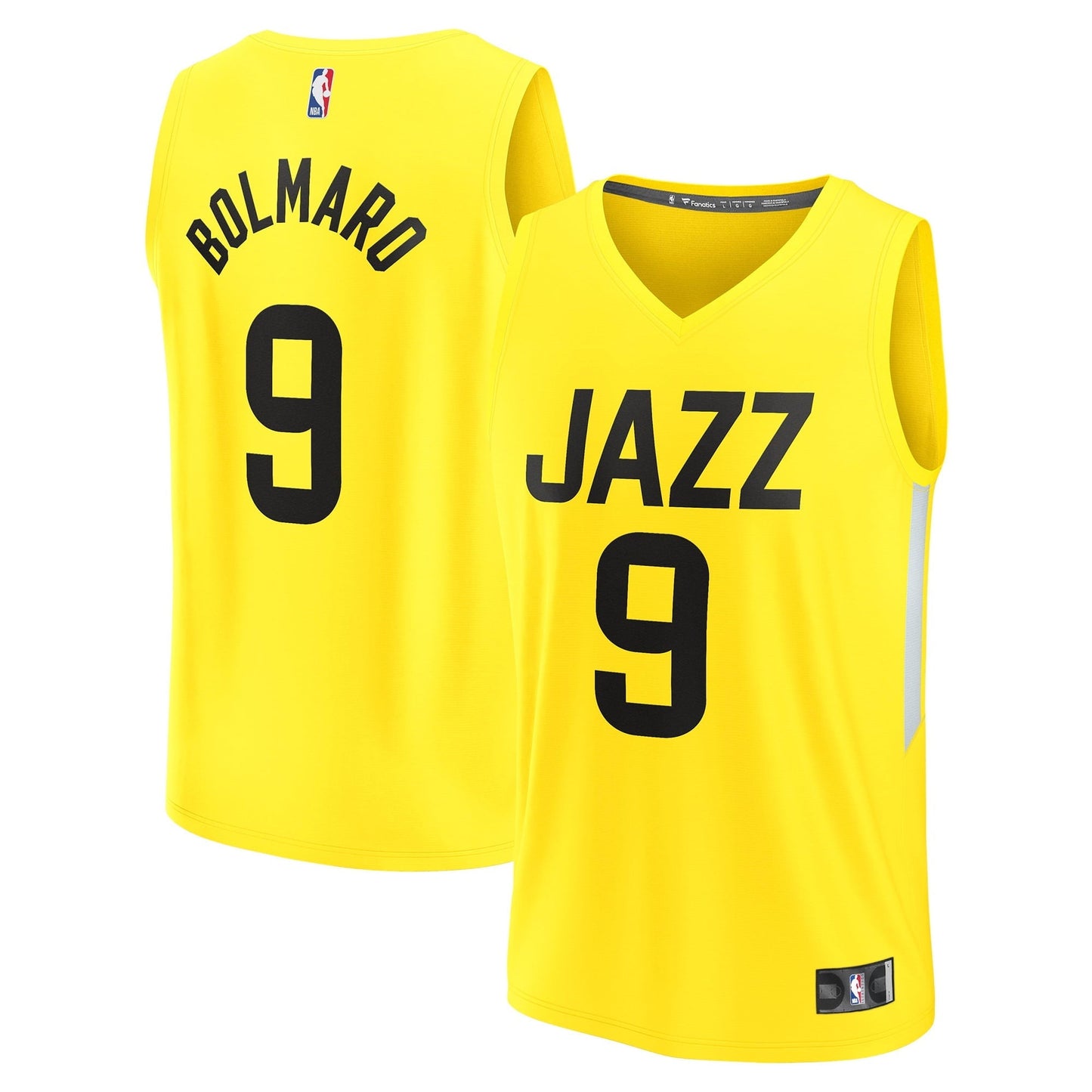 Men's Fanatics Branded Leandro Bolmaro Yellow Utah Jazz 2022/23 Fast Break Replica Player Jersey - Icon Edition