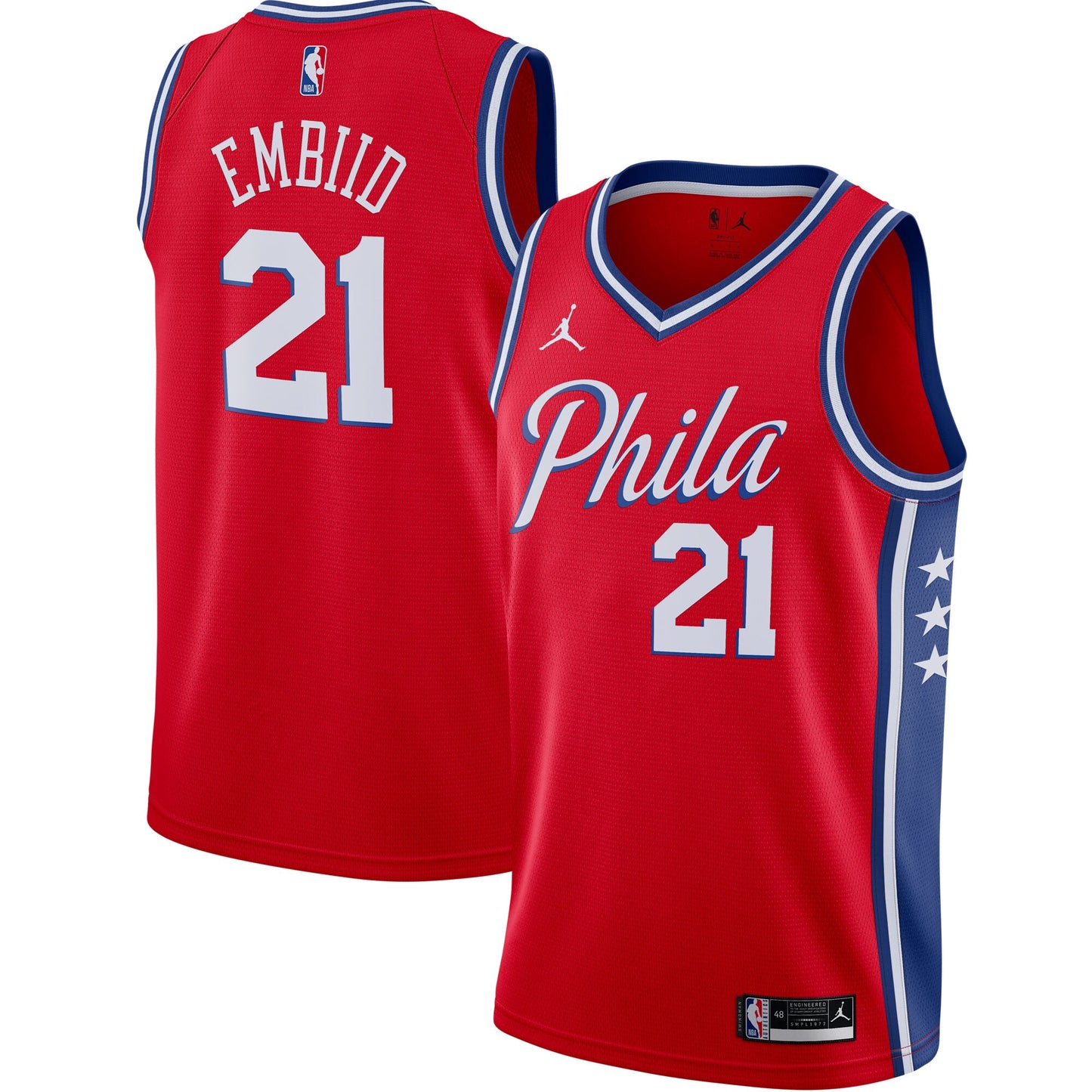 Joel Embiid Philadelphia 76ers Jordans Brand 2020/21 Swingman Jersey - Statement Edition - Red